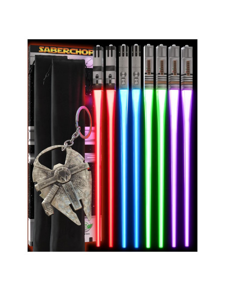 Palillos LED Sable de Luz Star Wars Saberchops 4 Pares