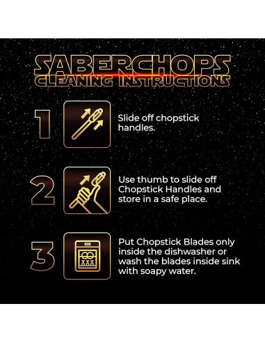 Palillos LED Sable de Luz Star Wars Saberchops 4 Pares