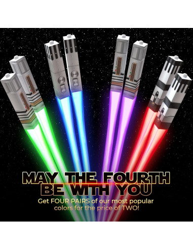 Palillos LED Sable de Luz Star Wars Saberchops 4 Pares