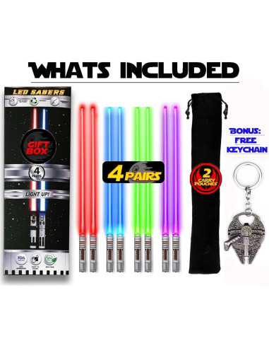Palillos LED Sable de Luz Star Wars Saberchops 4 Pares