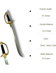 Juego de Espadas Pirata Cutlass de Espuma 76 cm - 2 Unidades 2