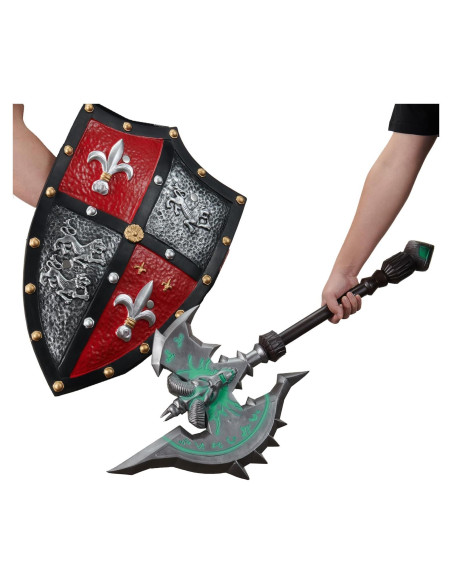 Conjunto Espada y Escudo Guerrero Medieval GoldenBall - Hacha 38x91 cm