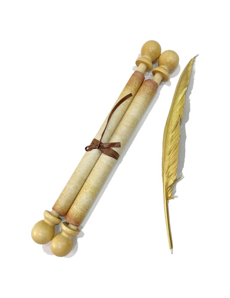 Papel Pergamino Blanco con Varillas de Madera 20x91 cm