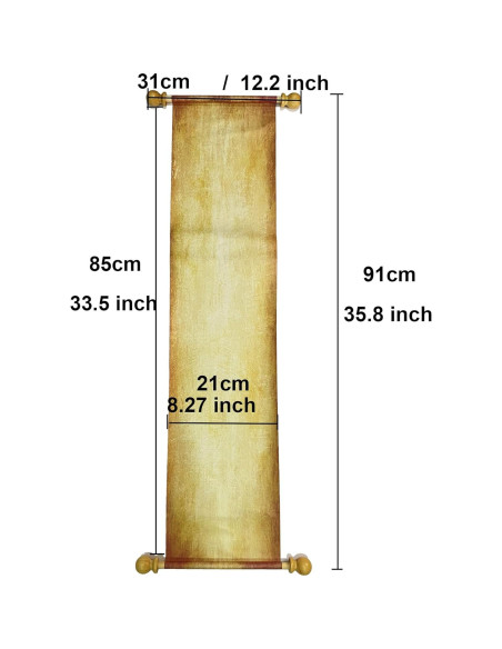 Papel Pergamino Blanco con Varillas de Madera 20x91 cm