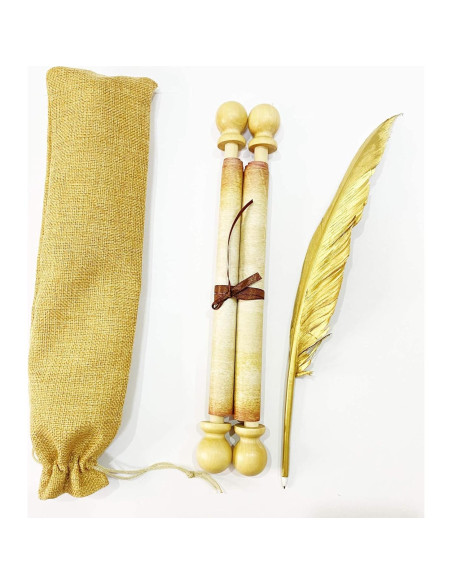 Papel Pergamino Blanco con Varillas de Madera 20x91 cm