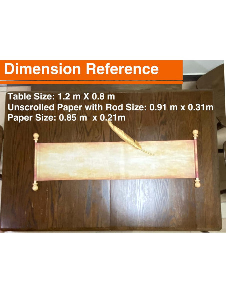 Papel Pergamino Blanco con Varillas de Madera 20x91 cm