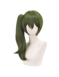 Peluca Ubel Verde Oscuro Corta con Clip Lateral 45 cm