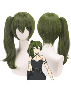 Peluca Ubel Verde Oscuro Corta con Clip Lateral 45 cm 2