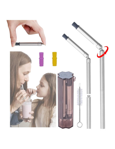 Popote de Metal Reutilizable XAWIAER 22.86cm con Silicona Popote de Metal Reutilizable XAWIAER 22.86cm con Silicona