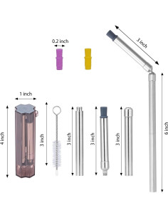 Popote de Metal Reutilizable XAWIAER 22.86cm con Silicona 2