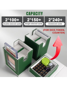 Caja de Deck Kabinka 3 en 1 para MTG Verde Blanco 2