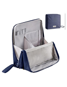 Bolsa de Maquillaje Impermeable Genérico 22x6x22cm Azul Oscuro