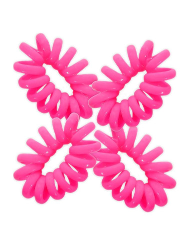 Ligas de Cabello Espiral Jumbo Motique - Set de 4 Rosa Fucsia