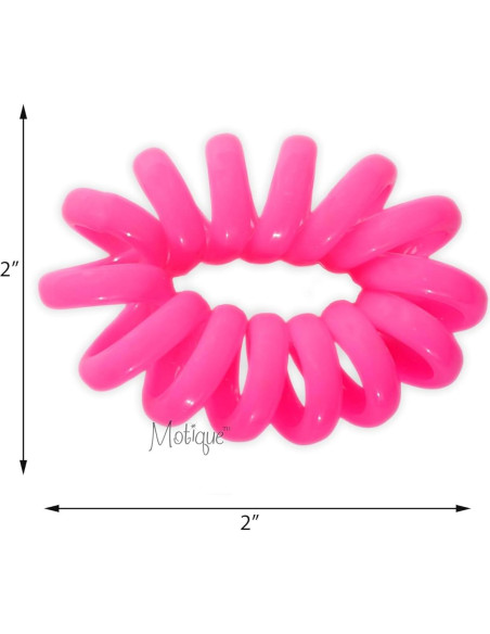 Ligas de Cabello Espiral Jumbo Motique - Set de 4 Rosa Fucsia