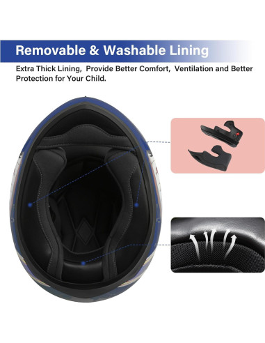 Casco de Motocicleta TCT-MOTORPARTS Joven X-Grande Azul