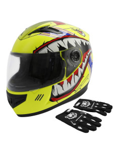 Casco de Motocicleta TCT-MOTORPARTS Amarillo Mediano