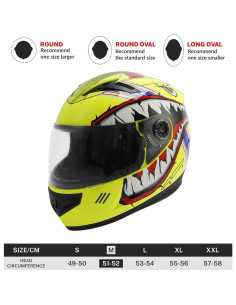 Casco de Motocicleta TCT-MOTORPARTS Amarillo Mediano 2