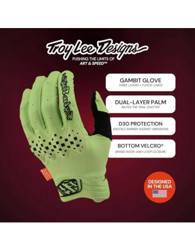 Guantes de Motocross Troy Lee Designs Gambit Negro Pequeño