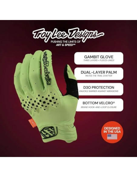 Guantes de Motocross Troy Lee Designs Gambit Negro Pequeño