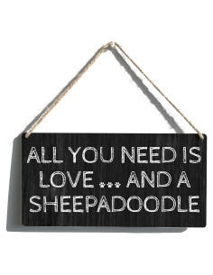 Señal de Madera Qious Mamá Sheepadoodle 30x15 cm
