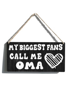 Placa Colgante de Madera Qious Oma Granja 30x15 cm