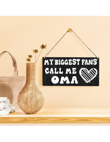 Placa Colgante de Madera Qious Oma Granja 30x15 cm