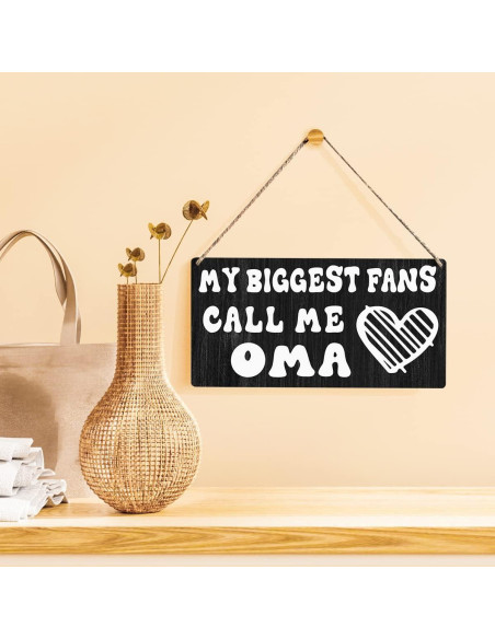 Placa Colgante de Madera Qious Oma Granja 30x15 cm