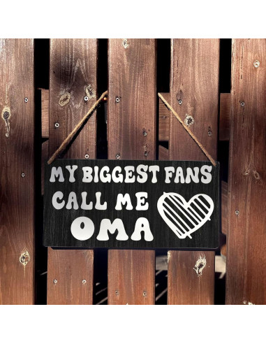 Placa Colgante de Madera Qious Oma Granja 30x15 cm