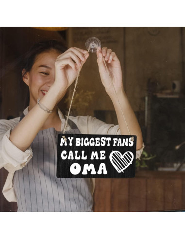 Placa Colgante de Madera Qious Oma Granja 30x15 cm