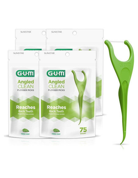 Palillos de Hilo Dental GUM Angulados Sabor Menta 75 Unidades Palillos de Hilo Dental GUM Angulados Sabor Menta 75 Unidades