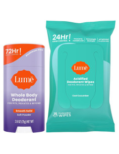Desodorante Lume Barra Sólida Suave 74g y Toallitas 15 Unidades