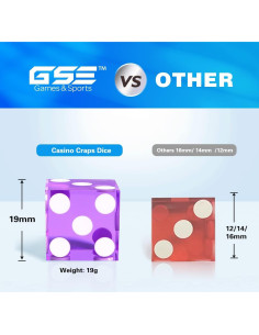 Dados de Casino GSE 25 Piezas 19mm Morados Alta Precisión 2