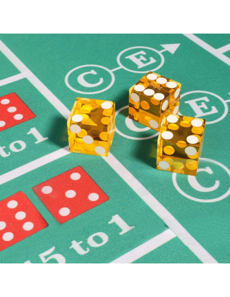 Dados de Casino GSE Amarillo 25 Piezas 19 mm Alta Precisión