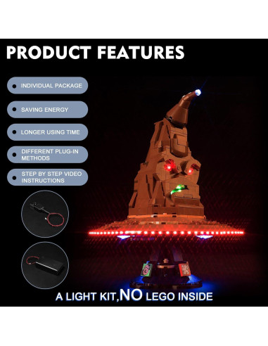 Kit de Iluminación LED BrickBling para Sombrero de Clasificación Lego 76429