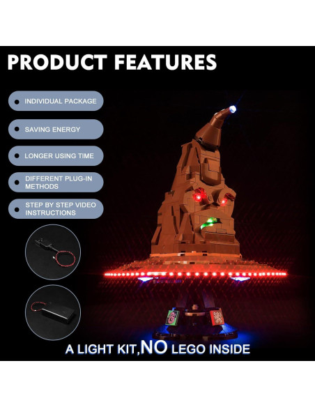 Kit de Iluminación LED BrickBling para Sombrero de Clasificación Lego 76429