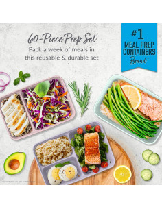 Kit de Preparación de Comidas Bentgo 60 Piezas - Contenedores Reutilizables 2