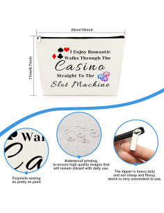 3 Pcs Bolsa de Maquillaje Casino para Mujeres 25x17 cm 2