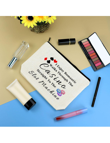 3 Pcs Bolsa de Maquillaje Casino para Mujeres 25x17 cm