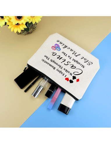 3 Pcs Bolsa de Maquillaje Casino para Mujeres 25x17 cm