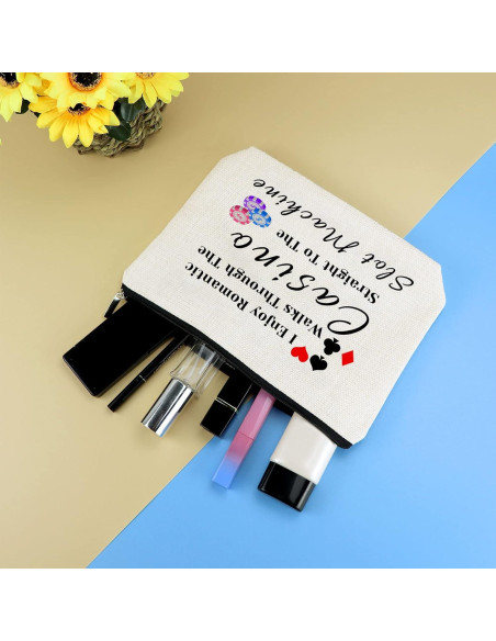 3 Pcs Bolsa de Maquillaje Casino para Mujeres 25x17 cm