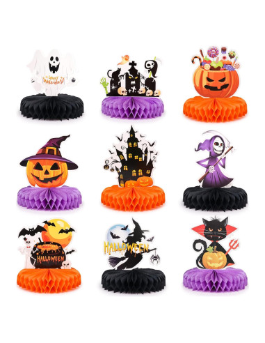 Centro de Mesa Halloween 9 Piezas Waenerec Decoración