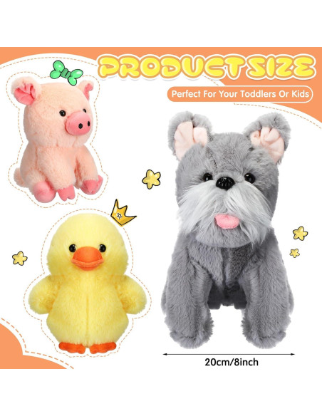 Conjunto de 7 Juguetes de Animales de Granja Hiboom 20 cm