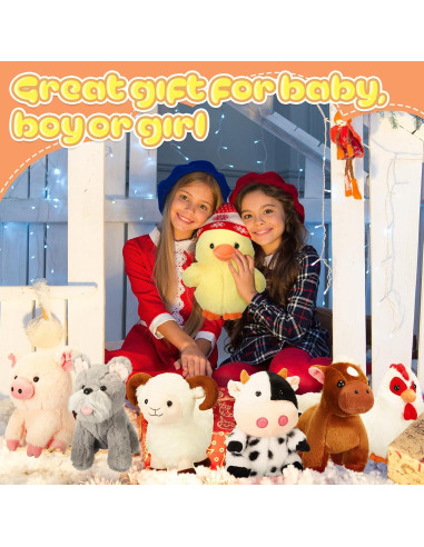 Conjunto de 7 Juguetes de Animales de Granja Hiboom 20 cm