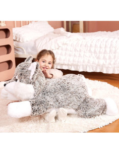 IKASA Peluche Gigante Lobo 76 cm Suave para Niños 2