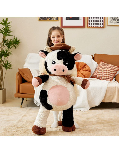 Peluches Gigante Vaca IKASA 95 cm Suave y Lindos