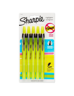 Marcadores Resaltadores Retráctiles Sharpie Amarillo 5 Unidades