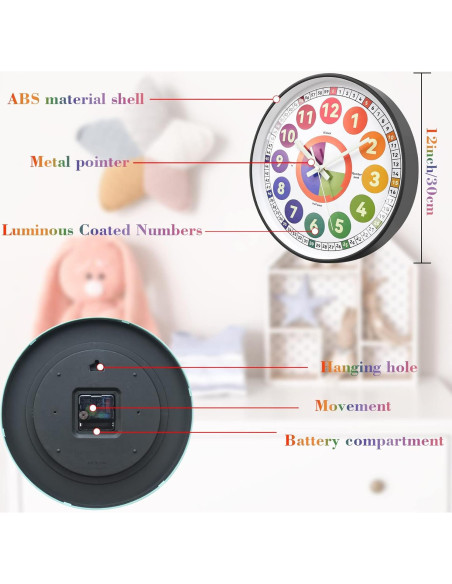 Reloj de Pared DORBOKER 30 cm Silencioso y Brillante
