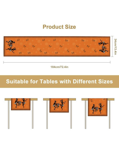 Corredor de Mesa Étnico Africano 13x304,8 cm Decoración