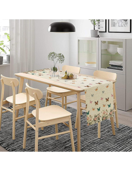 Camino de mesa mariposa rosa vintage 13x120 cm