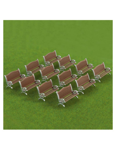 Bancos de Plaza Evemodel 12pcs Escala HO Miniatura